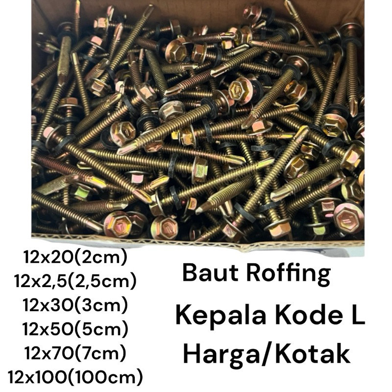 Original Baut Roffing Per Dus / Baut Ruping / Baut Rofing Baut Baja Ringan 2Cm 21/2Cm 5Cm 7Cm 10Cm
