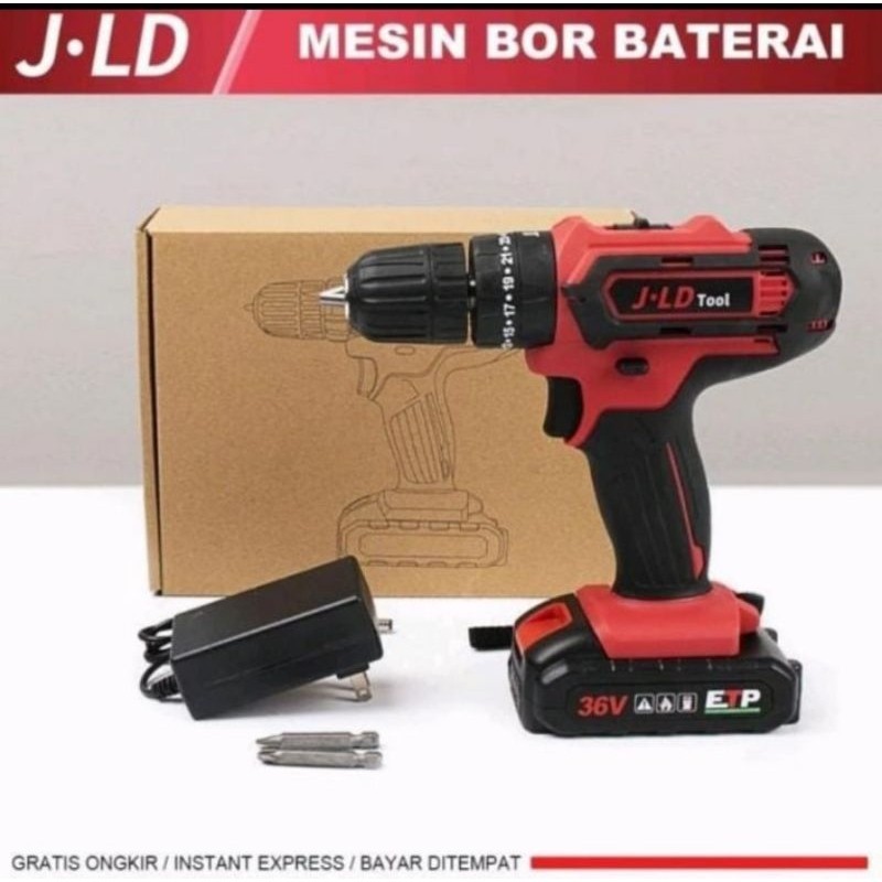 Original Bor Cordless Jld 36V 1Batrei Kepala 10Mm Bor Cas