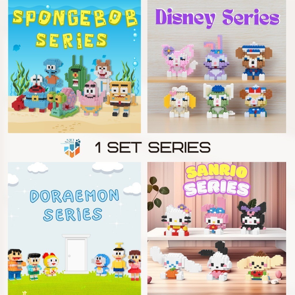 Tsc Nano Blocks 1Set Karakter Animasi Mini 3D Model, Mainan Blok Susun, Blok Konstruksi Diy, Bricks Magic Block Disney Doraemon