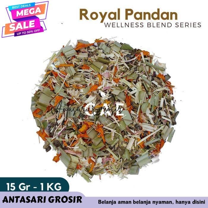 

ROYAL PANDAN | HERBAL TEA BLEND GREEN TEA PANDAN LEMONGRASS 15GR - 1KG PRODUK TERBAIK!