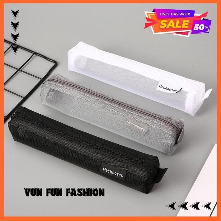 

MESH ZIPPER PENCIL CASE TRANSPARAN - TEMPAT KOTAK PENSIL JARING BEST PRODUK BY VUNFUNFASHION