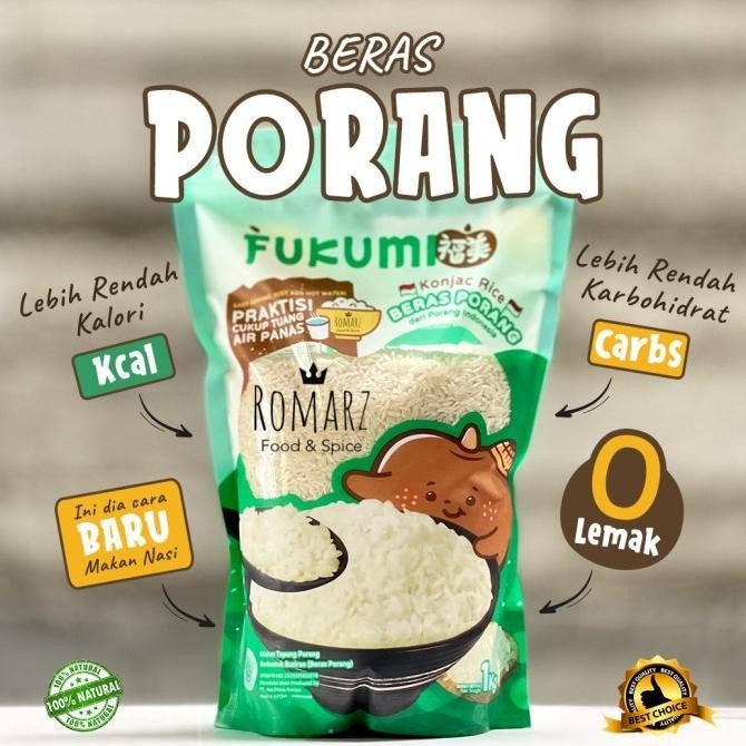 

FUKUMI BERAS PORANG 100% ORIGINAL 1kg | BERAS SHIRATAKI 1kg