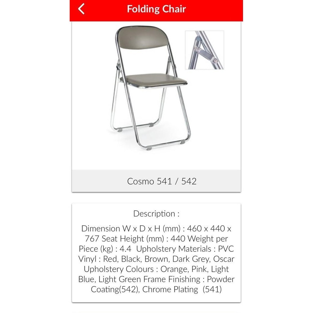 Kursi Lipat Makan Kantor Murah Chitose Cosmo 541 AS76