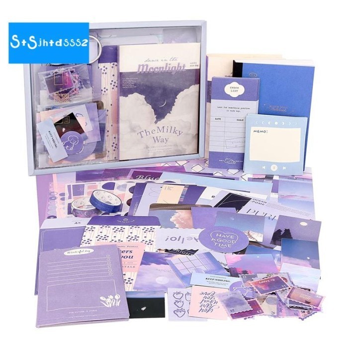 

Ready Aesthetic Scrapbook Kit (155Pcs), Junk Journal Kit Dengan Perlengkapan