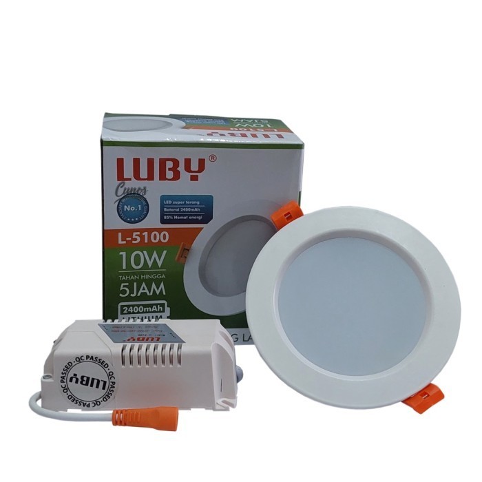 ((HEI,)) LAMPU DOWNLIGHT PLUS EMERGENCY 10 WATT LUBY L-5100