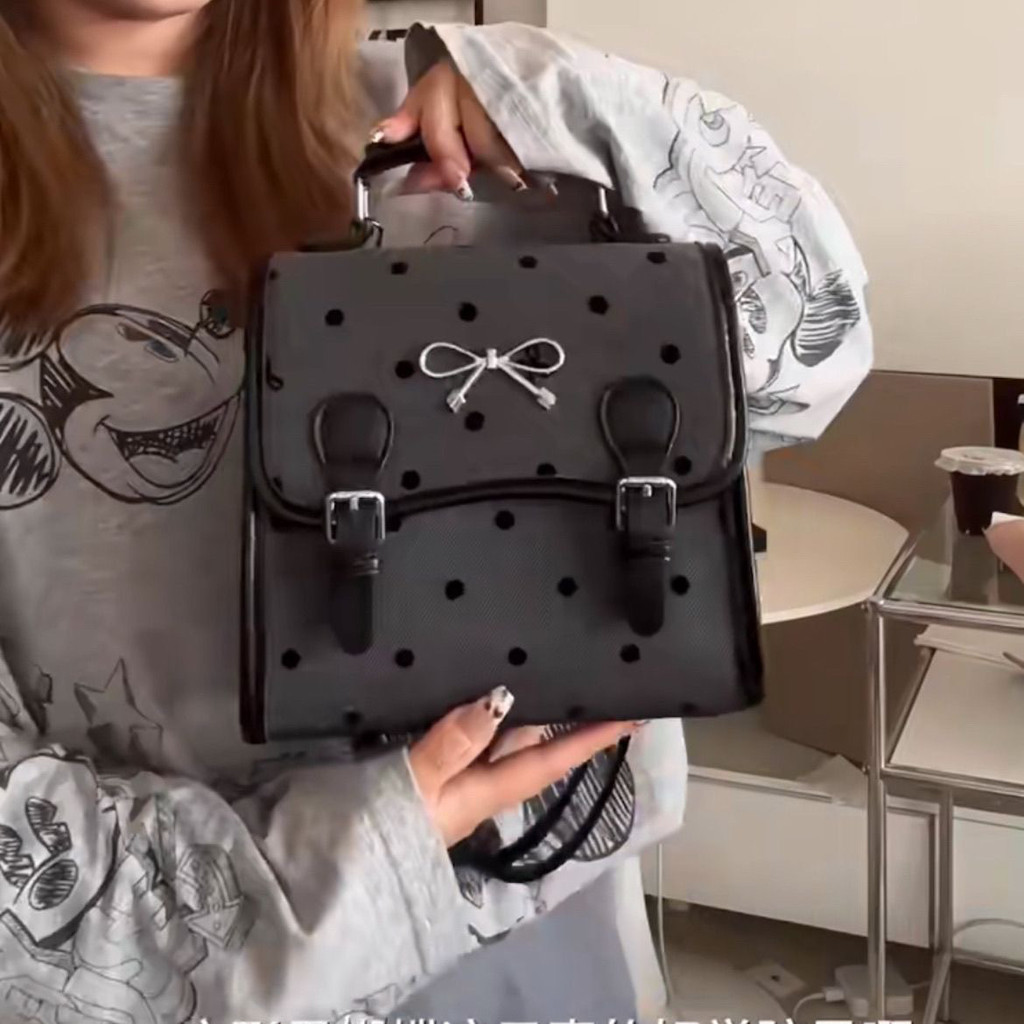 Tas Bahu cantik Persegi Kupu-Kupu Hitam Kuliah kecil mini tas ransel korea import fashion tas sekola