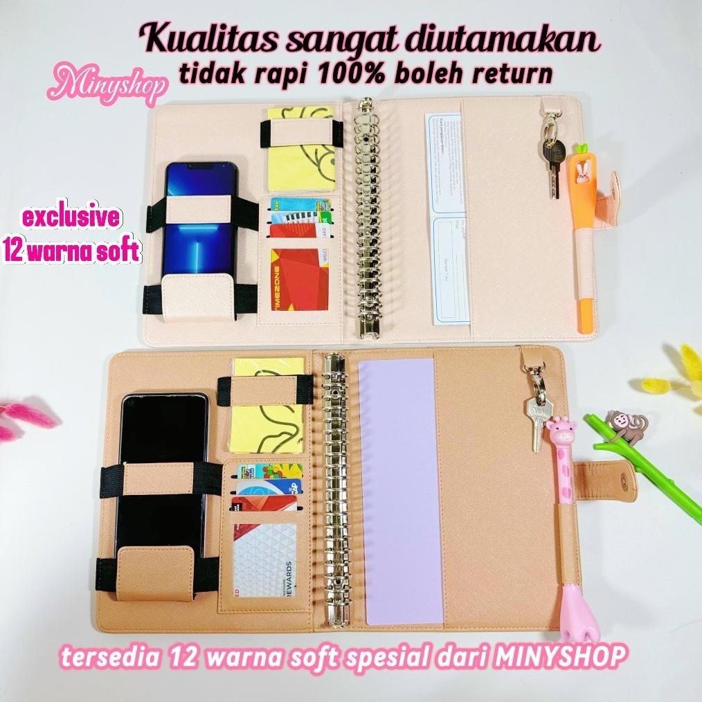 

se-7 Binder Antimainstream A5 20 Ring Ada 12 Warna Multifungsi Binder Polos Agenda Kuliah Buku Kantor Bahan Kulit Sale