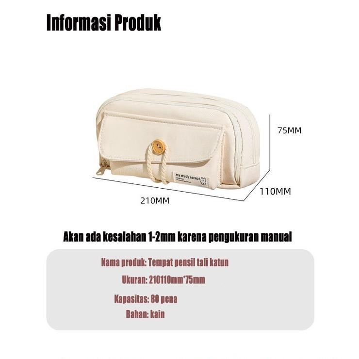 

re-65 Pencil Pouch / Tempat Pensil Penyimpanan Besar/Kotak Pensil Besar Double Zipper Warna Pastel Dua Resleting Dual Zipper Muat Banyak Murah