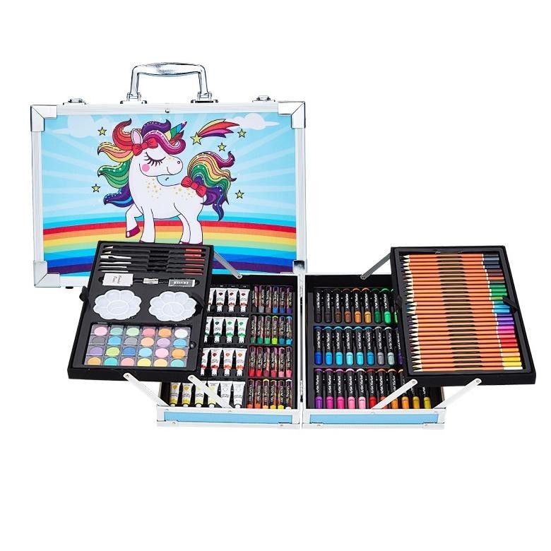 

Me41 GU Crayon Set 145pcs Koper Aluminium Besi Krayon Pensil Warna 145 Pcs Box Alat Lukis Anak Koper Set Sale
