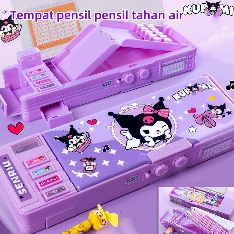 

PJ24 KOTAK PENSIL/Bahan Tahan Air Kuromi Tempat Pensil Password /Multifungsi Lapis Ganda Berkapasitas Besar Lucu- Termasuk Rautan Pensil Kotak Alat Tulis Hemat