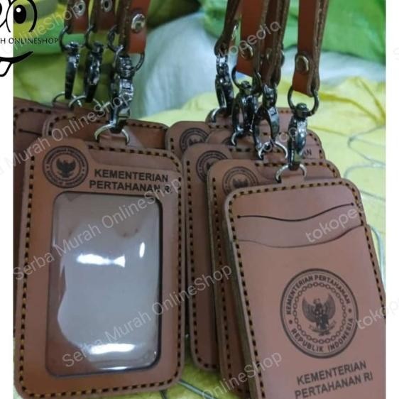 

Holder Id Card Tali Lanyard Name Tag Kulit Logo Kemenhan