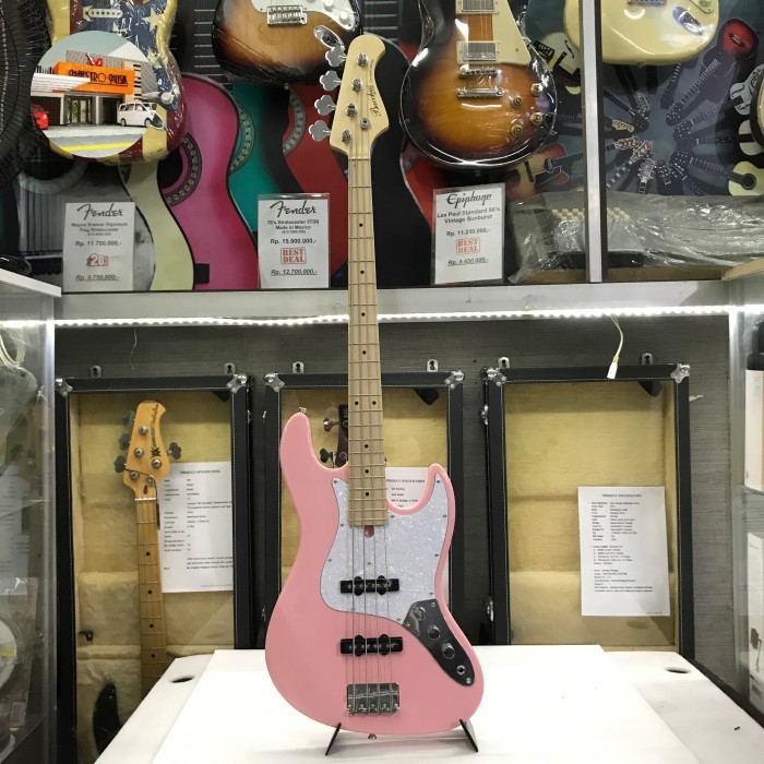 Ready Stok - Bacchus Wjb 360M Shl Pnk - Gitar Bass 4 Senar Include Softcase
