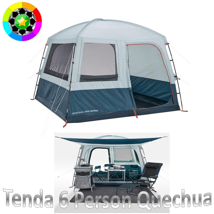 {DianShop} Tenda Camping Berkemah 6 Orang Tenda Arpenaz Dome 6 Person Base M Ori Diskon