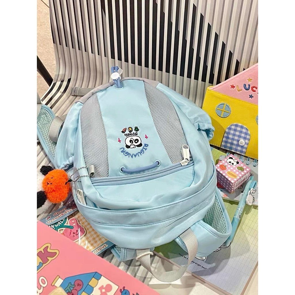 Tas Sekolah Mini Panda Kecil Lucu, Tas Ransel Kasual Sekolah Kecil SMP Gaya Kuliah Jepang