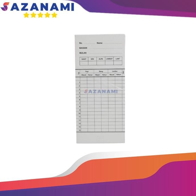 

Terbaru KARTU ABSENSI KARTU ABSEN KERTAS ABSENSI ISI 100 PCS saz4 Berkualitas