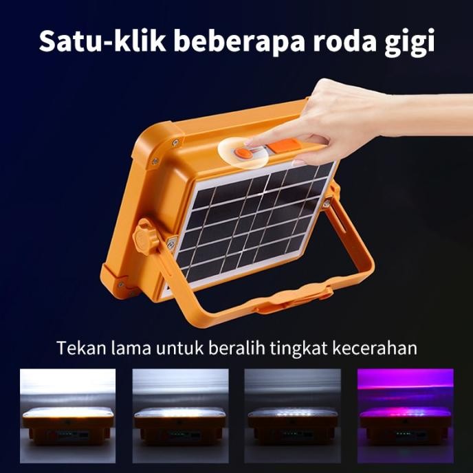 Lampu Emergency Led Multifungsi power bank solar cell IP66 Lampu Sorot