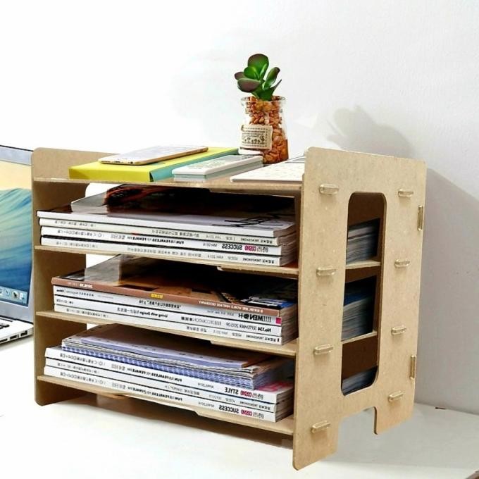 

RAK BUKU LACI KANTOR MINIMALIS TEMPAT BOX FILE ATAS MEJA VINTAGE KOKOH HID