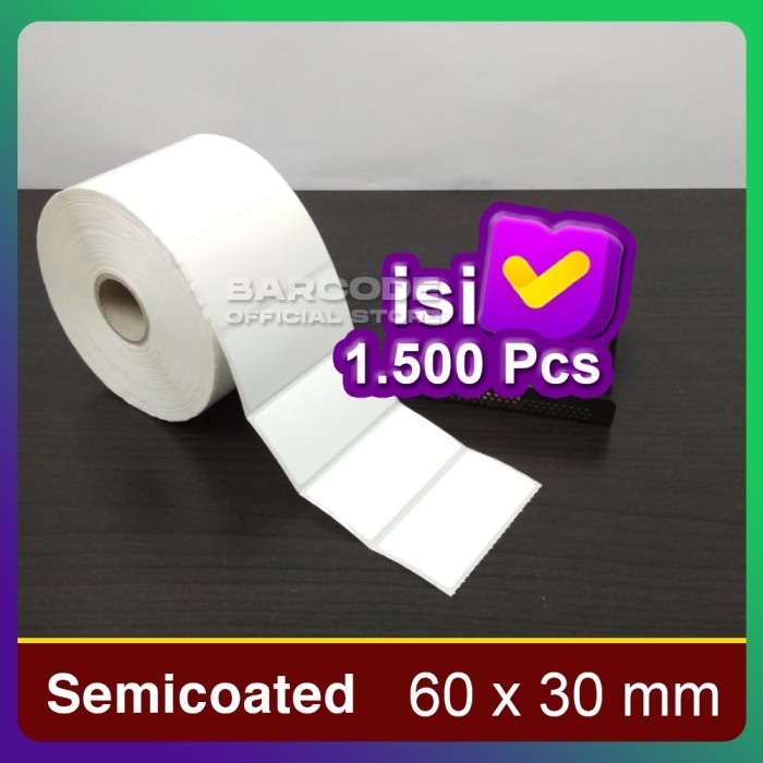 

Sale Label Barcode 60 X 30 (1 Line) Kertas Sticker Label Semicoated 60X30