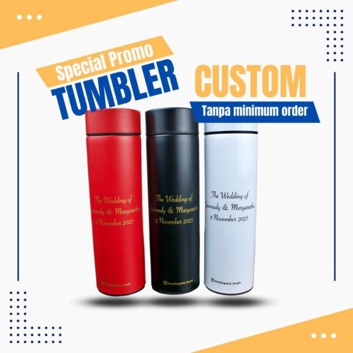 

Paling Laris! Custom Termos Tumbler Laser UV Print SouvenirStainless Cetak Nama Logo Murah