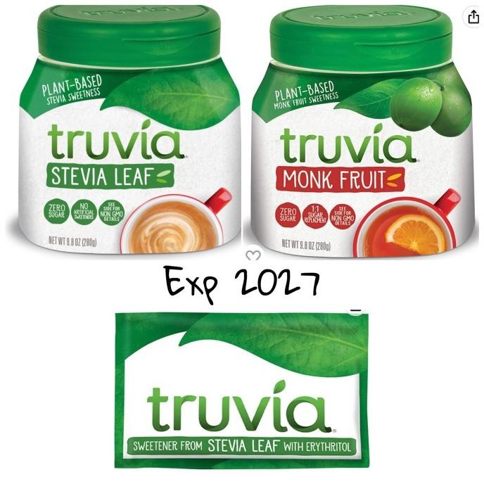 

_ - original Truvia Calorie-Free Sweetener Stevia Monk Fruit Spoonable Jar 280gram