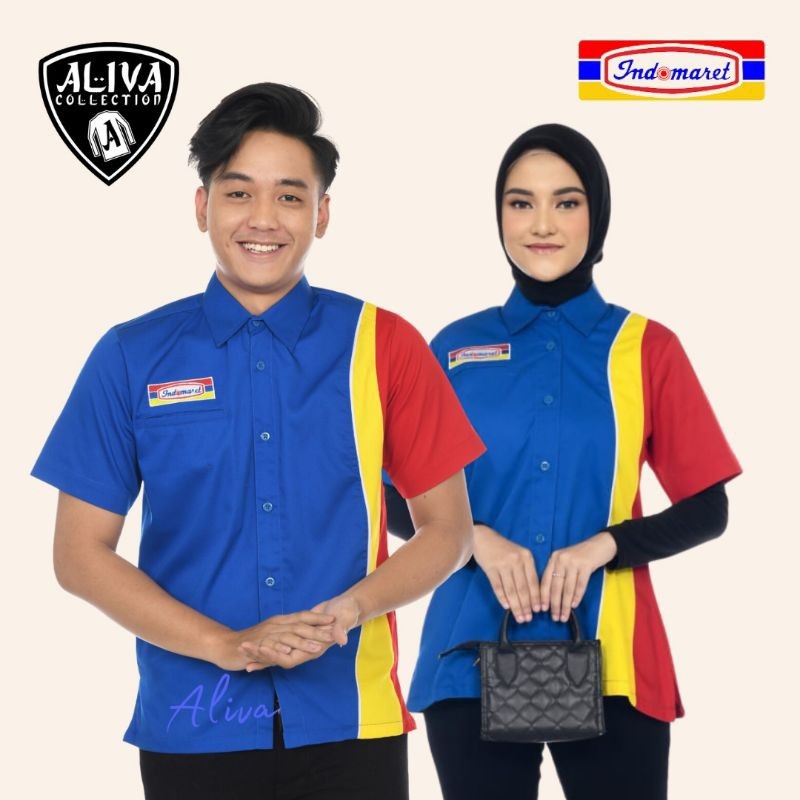 Seragam Kerja // Seragam kerja pria dan wanita karyawan indomaret /baju kerja/ baju profesi bahan