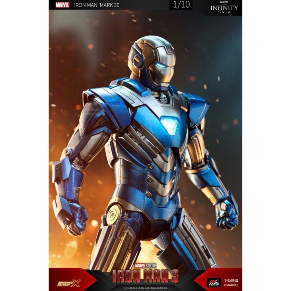 ZD TOYS Avengers IRONMAN Mark 30 Figure Iron Man MK XXX Blue Steel