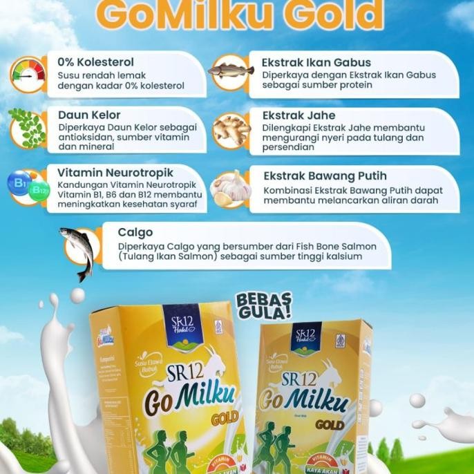 

GoMilku Gold SR12 Bebas Gula Susu Kambing Etawa Halal BPOM Kesehatan