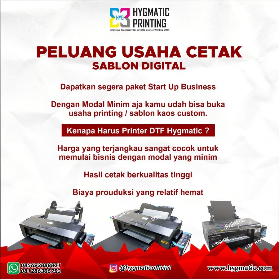 Printer mesin DTF A3 - Paket Usaha Sablon DTF - printer sablon dtf A4