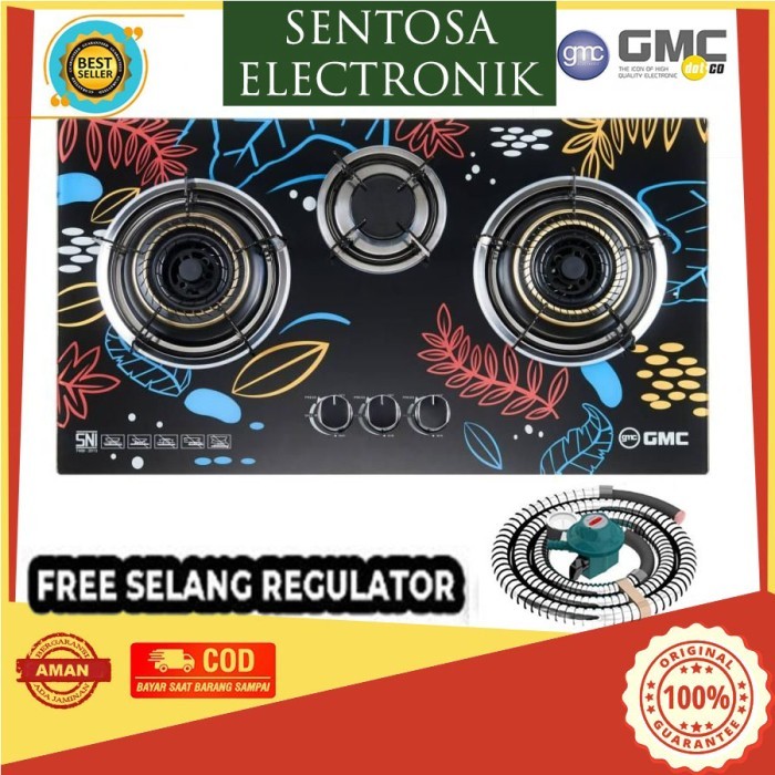 NIKO REFLECTION PRO TRIO KOMPOR GAS KACA 3 TUNGKU BISA TANAM &MEJA