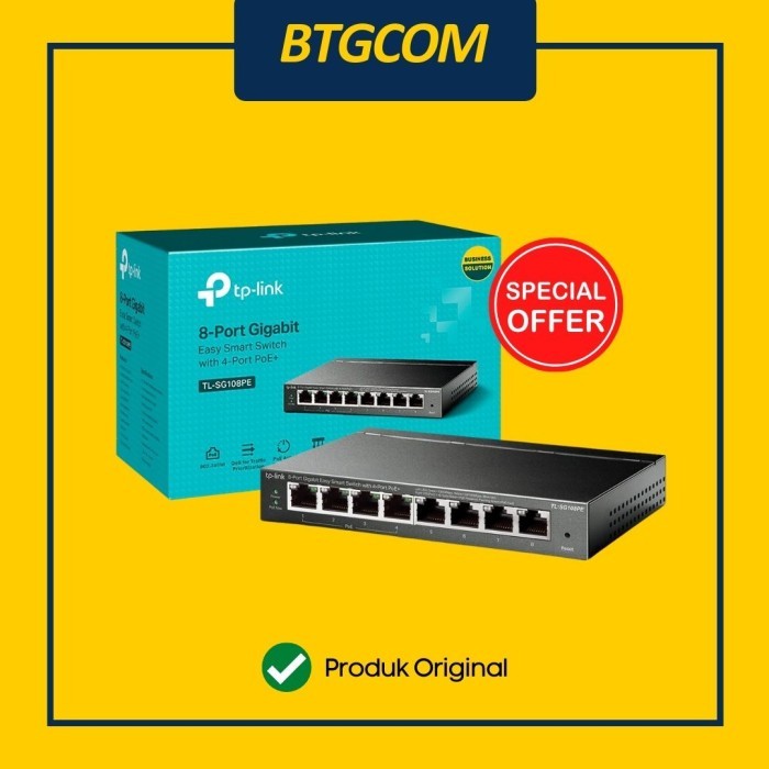 TP-LINK TL-SG108PE 8-PORT GIGABIT EASY SMART SWITCH HUB 4-PORT POE+