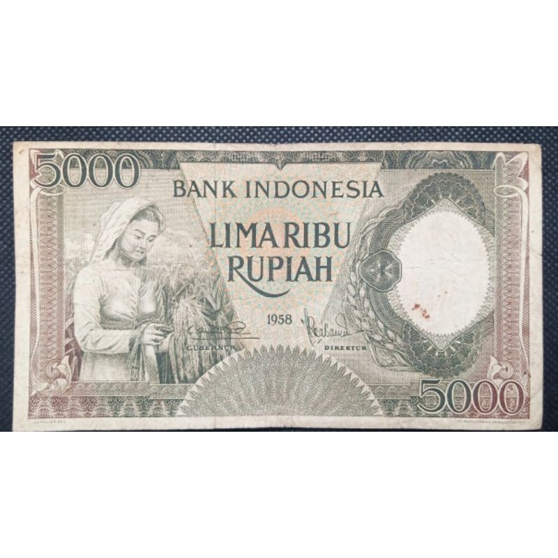 Uang Zadoel 5000 Rupiah Seri Pekerja Tahun 1958