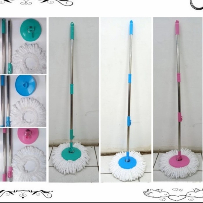 tongkat pel spin mop / gagang pel spin mop