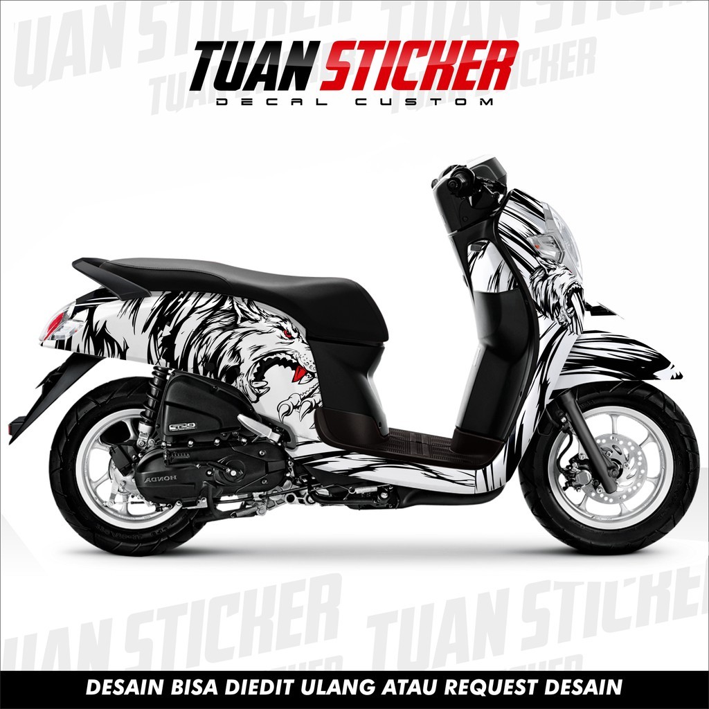 Sticker Striping Decal Scoopy New, decal scoopy, cetak striping decal scoopy Scoopy putih wolf