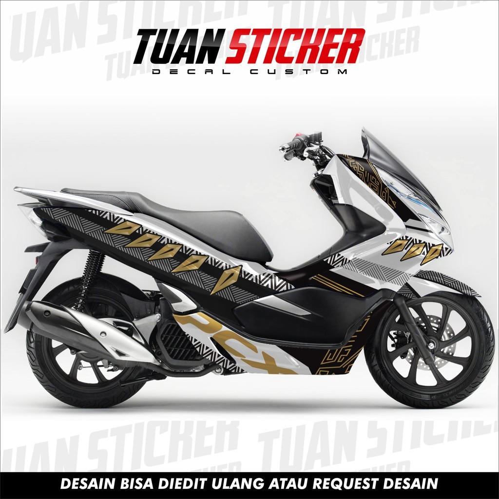 Sticker decal PCX , Striping PCX , Sticker PCX , Sticker Honda PCX White Phanter