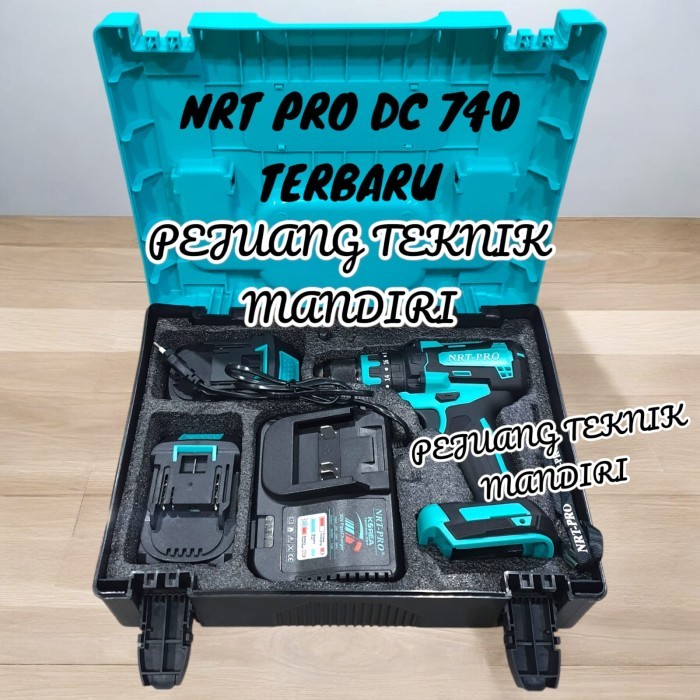 Mesin Bor Cordless Brushless Nrt Pro Dc740 Set / Nrt Pro Dc-740 Set