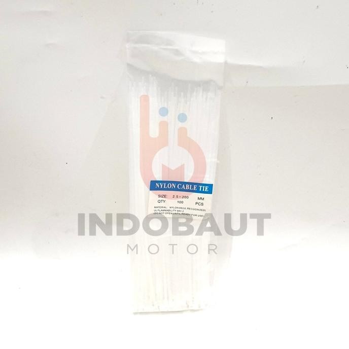 

Kabel Tis 2,5 x 200 MM 20CM Hitam Putih Cables Ties Tali Nylon 100PCS ind0b4