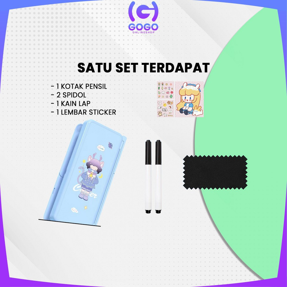 

D99 GOGO-A73 TEMPAT PENSIL 2IN1 MULTIFUNGSI DENGAN TATAKAN BUKU DAN PAPAN TULIS PRAKTIS / KOTAK
