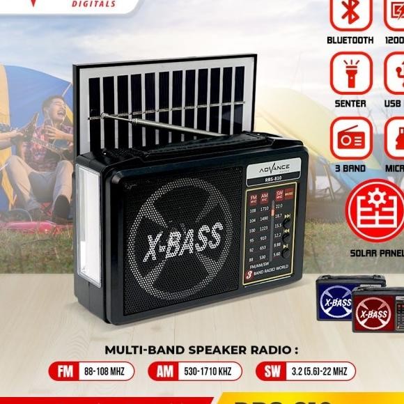 Speaker Radio Bluetooth/Fm/Am/Sw Jadul Plus Senter Solar Panel