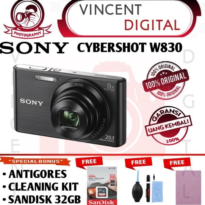 TERBARU Kamera digital sony cybershot dsc w830 20mp paket bonus