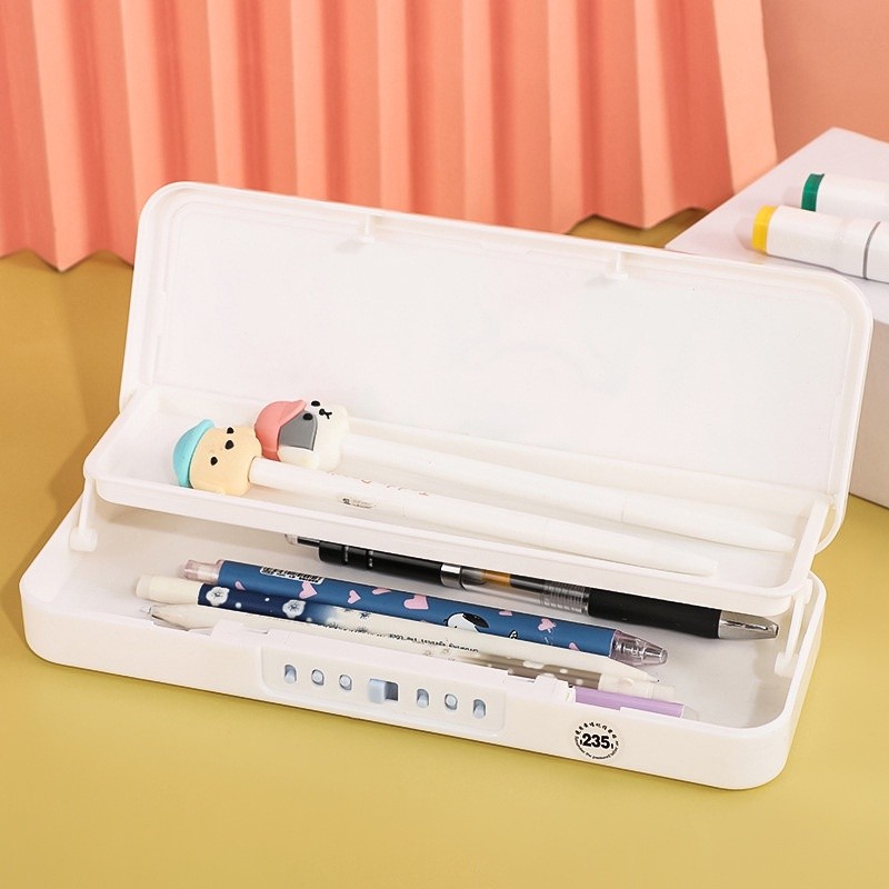 PuluzTempat Pensil Anak Aesthetic Transparan Serbaguna Kotak Tepak Pensil Murah Perempuan Lucu