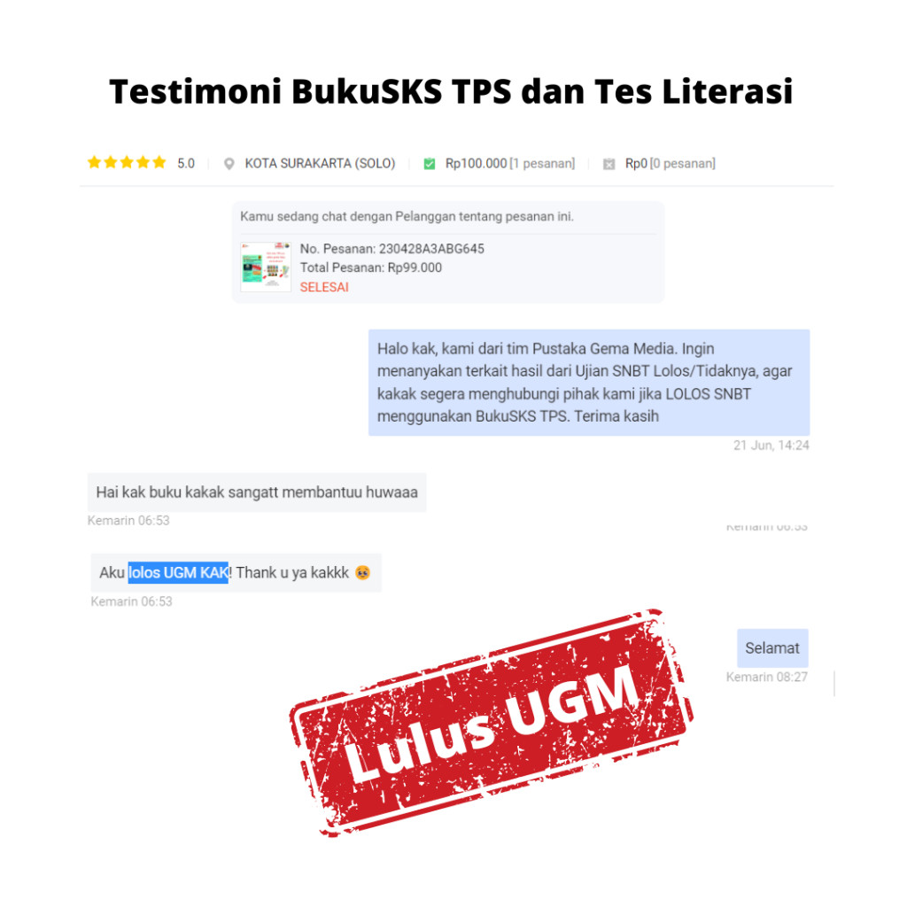 

Buku SKS UTBK SNBT 2024 Menguasai Tes Potensi Skolastik (TPS) dan Tes Literasi Sistem Kebut Semalam