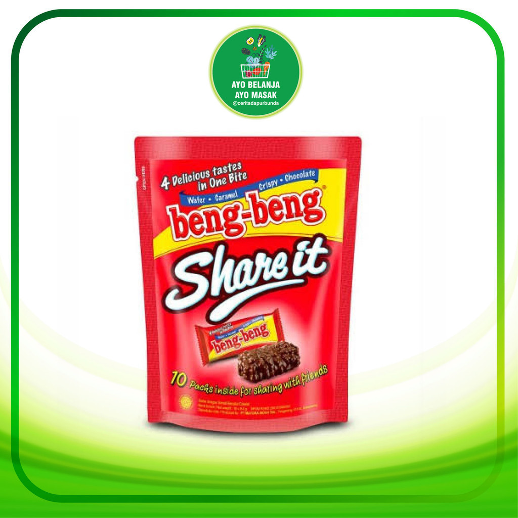 

Beng Beng Share It Kemasan Pouch (10 x 9.5 gr) Snack Wafer Coklat