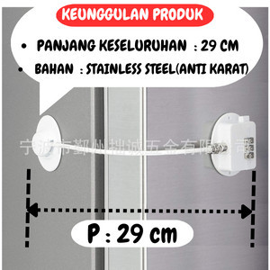 Terbaru Kunci Gembok Kulkas Lemari Es Kabinet Pengaman Anak Freezer Pin Lock Promo Ready Stok