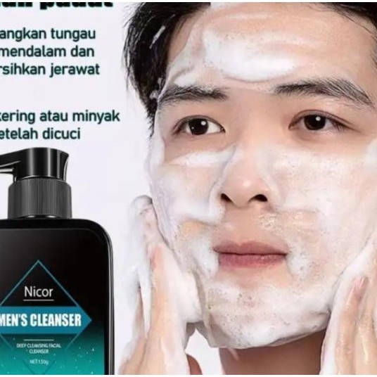 Nicor Pembersih Wajah Pria Sabun Cuci Muka Ghilang Jerawat