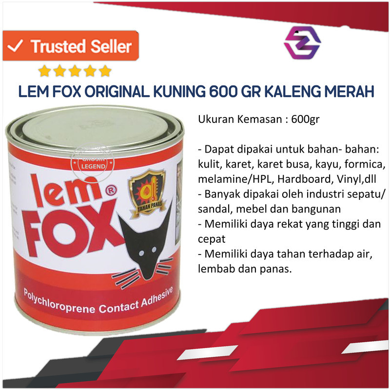 

Lem Fox original Kuning kemasan Kaleng Merah - 600gr
