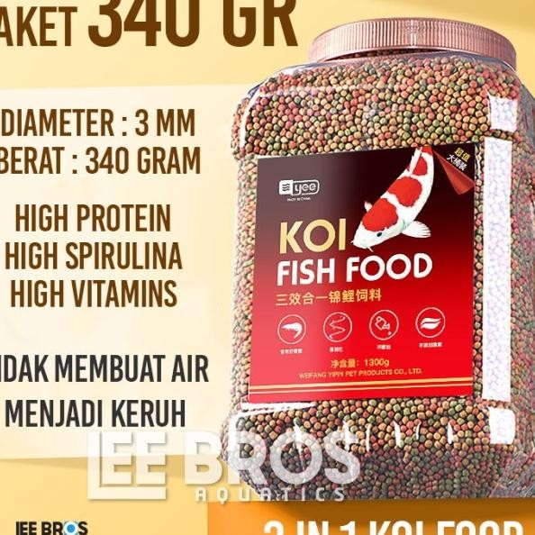 Pakan Ikan Koi / Pelet Ikan Koi 3 Mm Spirulina + Growth