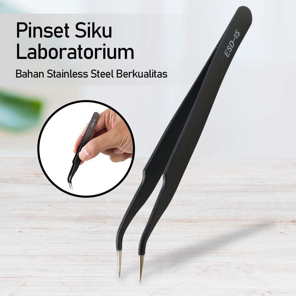 

BARU Eagle Beak Pinset Siku Stainless Laboratorium Tweezers Anti-static - ESD-15 TERMURAH