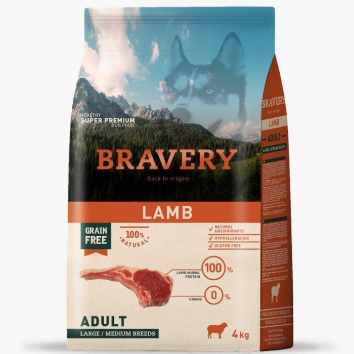 Dog Food Bv Adult Medium Large Lamb 4 Kg Bravery / Dog Food Lamb Adult