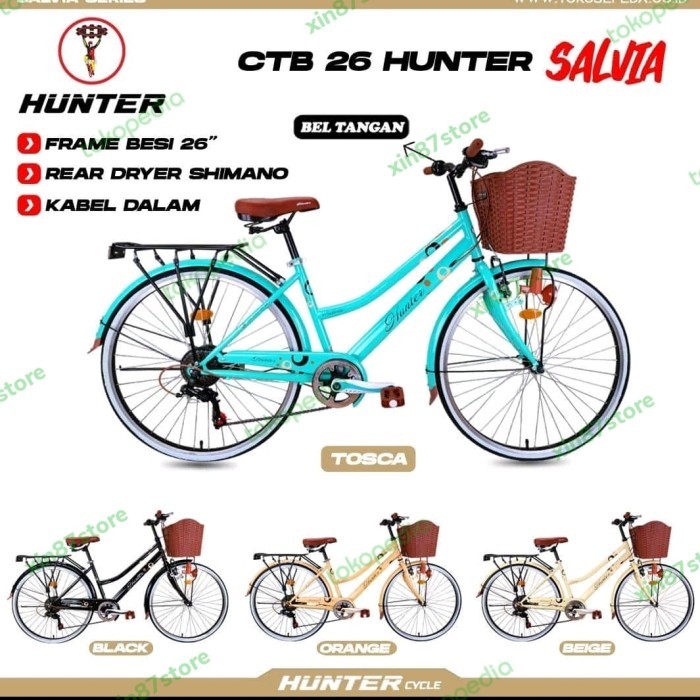 Sepeda Perempuan Dewasa Mini 26 Inch Hunter Salvia 7Operan Shimano Ori