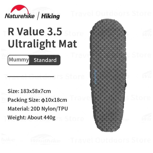 {DianShop} MATRAS / CAMPING / SLEEPING PAD NATUREHIKE ULTRALIGHT CNH22DZ018 - MUMMY 1P GREY Diskon